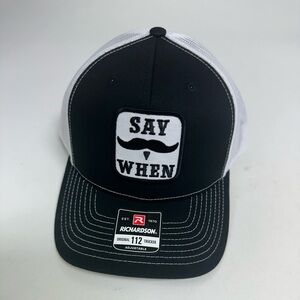 Say when black or white snapback mesh patch